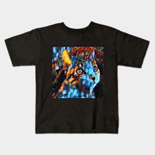 Abstract Colorful Cat Painting Kids T-Shirt